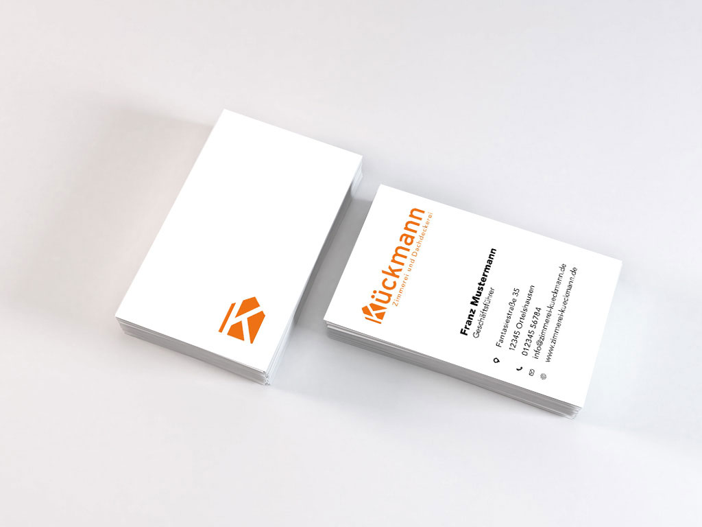 Visitenkarten Mockup für die Dachdeckerei & Zimmerei Kückmann